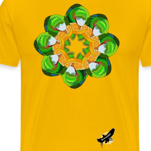 Parrot Pattern by BlackenedMoonArts, w. logo - Herre premium T-shirt