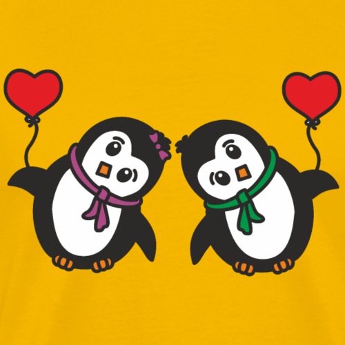 Pinguin Paar - Männer Premium T-Shirt