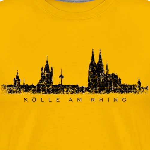 Kölle am Rhing Kölner Skyline Köln Vintage Schwarz - Männer Premium T-Shirt