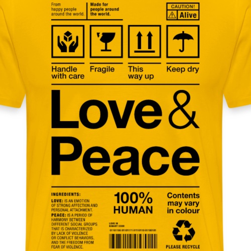 Love & Peace Versandetikett Paketaufkleber Frieden - Men's Premium T-Shirt