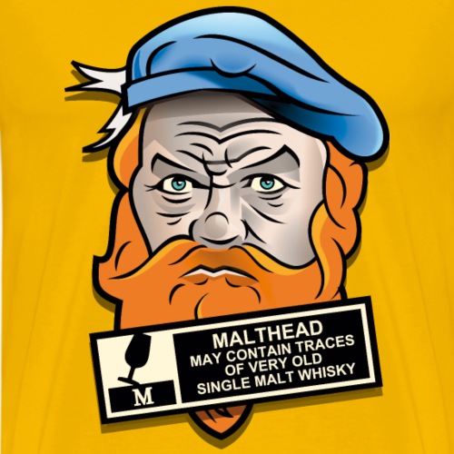 Malthead 🥃 Warning Schottenkopf - Männer Premium T-Shirt