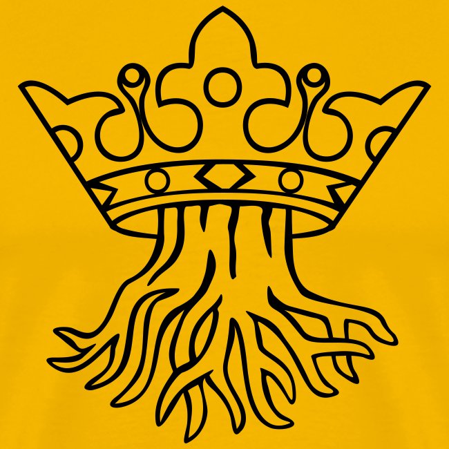 Kronstadt-Wappen - Wurzel mit Krone s/w