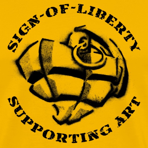 Sign-of-Liberty Supporting Art schwarz - Männer Premium T-Shirt