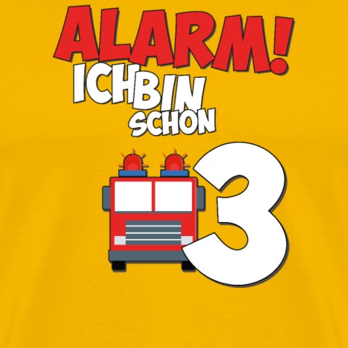 Feuerwehrauto 3. Geburtstag Jungen 3 Jahre - Männer Premium T-Shirt