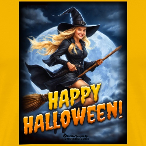 Happy Halloween Hexe auf Besen
