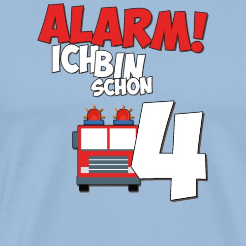 Feuerwehrauto 4. Geburtstag Jungen 4 Jahre - Männer Premium T-Shirt