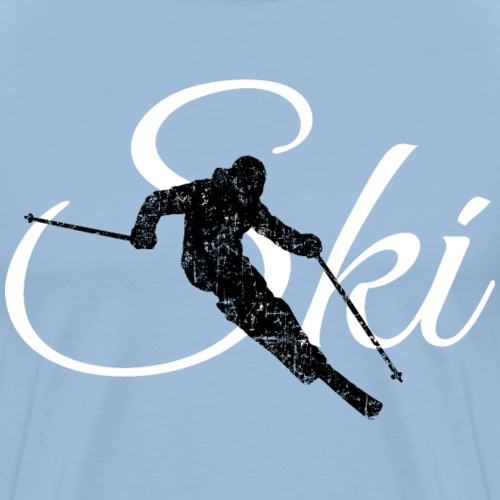 Ski (Vintage Schwarz/Weiß) Skifahren Skifahrer - Männer Premium T-Shirt