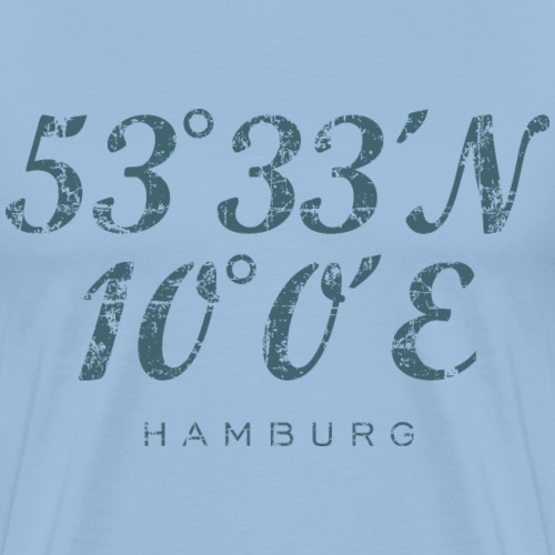 Hamburg Koordinaten Längengrad Breitengrad - Männer Premium T-Shirt