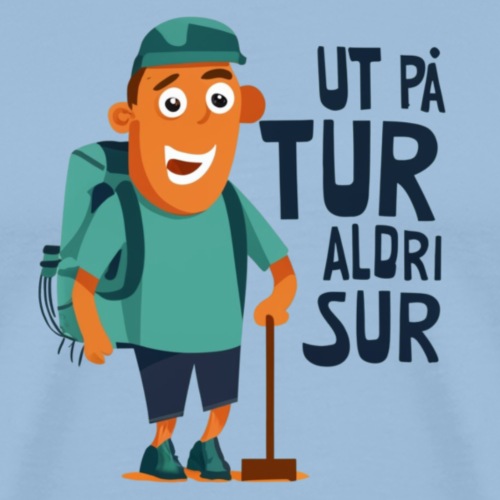Ut på tur - Aldri sur - Premium T-skjorte for menn
