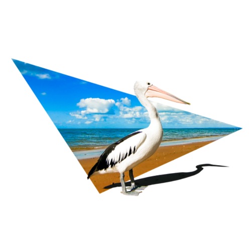 Pelikan am Strand mit dynamischer Form - Männer Premium T-Shirt