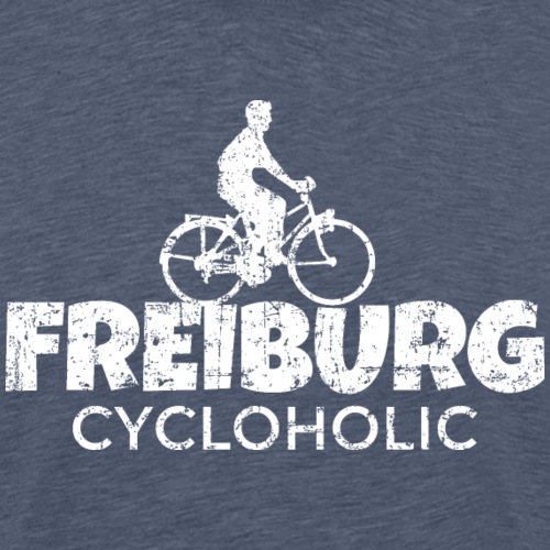 Freiburg Cycloholic (Vintage/Weiss) Fahrradfahrer - Männer Premium T-Shirt