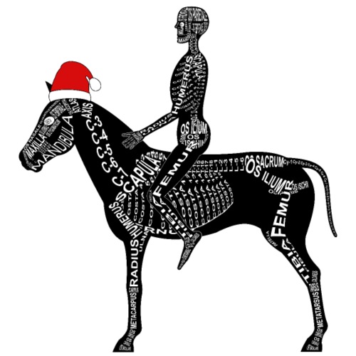 Skelett Reiter mit Weihnachtsmütze - Männer Premium T-Shirt
