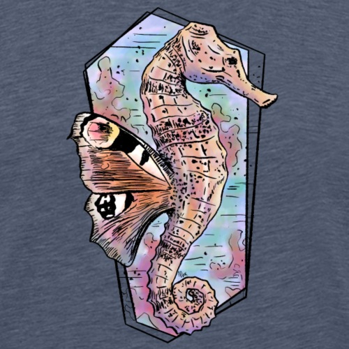 Fantasie-Seepferdchen in Wasserfarben - Männer Premium T-Shirt