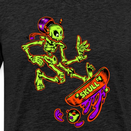 Skateboarding Skeleton Comic - Männer Premium T-Shirt