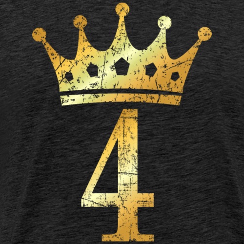 Krone Nummer 4 (Vintage Goldgelb) 4. Geburtstag - Männer Premium T-Shirt