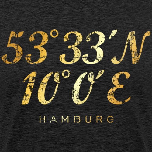 Hamburger Koordinaten (Vintage Goldgelb) Hamburg - Männer Premium T-Shirt