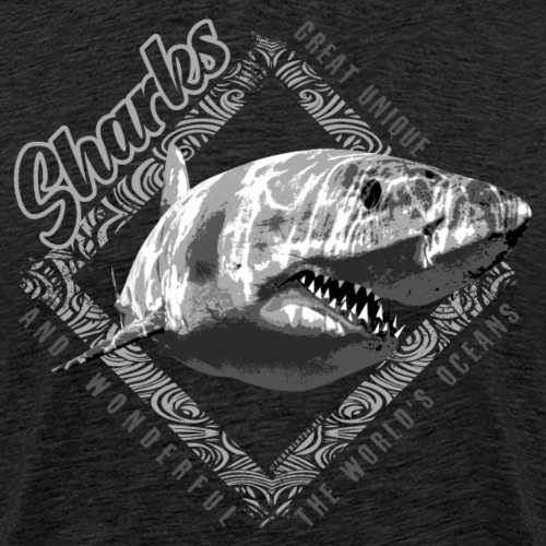White Shark Cool Sea lovers Textiles, Gift ideas - Miesten premium t-paita