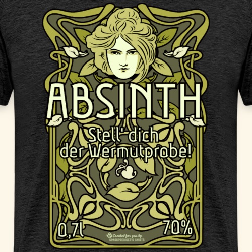 Absinth Grüne Fee Jugendstil Spruch Wermutprobe - Männer Premium T-Shirt