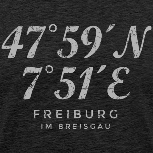 Freiburg im Breisgau Koordinaten (Vintage Grau) - Männer Premium T-Shirt