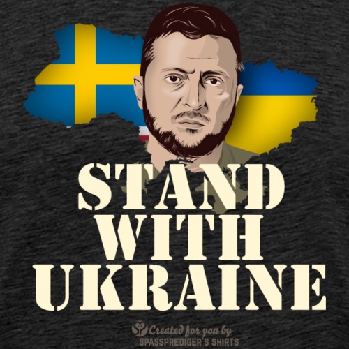 Ukraine Sverige Stand with Ukraine - Männer Premium T-Shirt