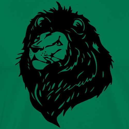 Głowa lwa dumnie podniesiona z czarną grzywą - Koszulka męska Premium