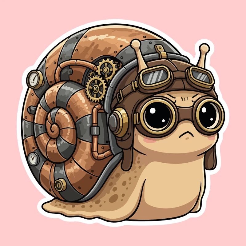 Snail Aviator Steampunk Shell Copper