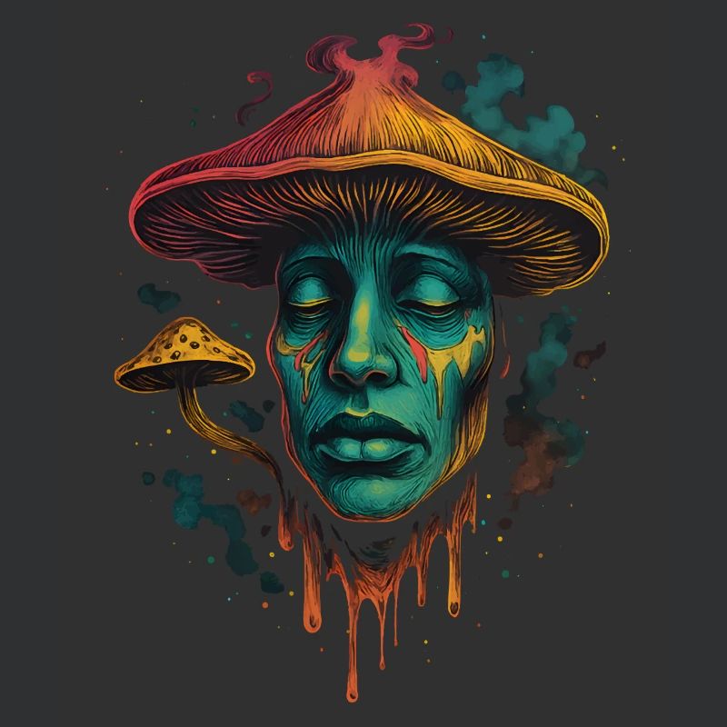 Psychedelisches Pilzgesicht Surreales Design