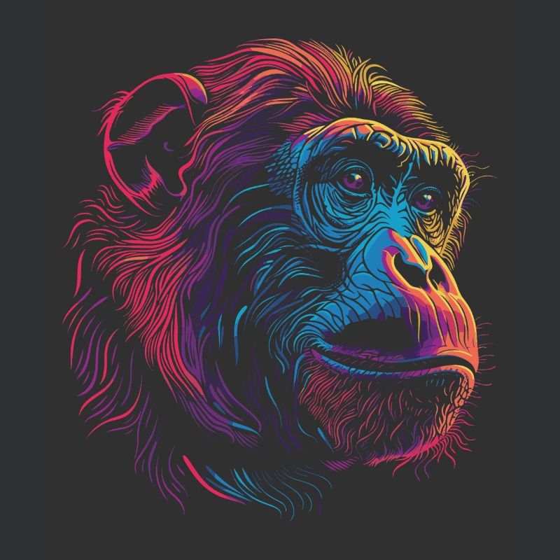 Neon Psychedelic Monkey