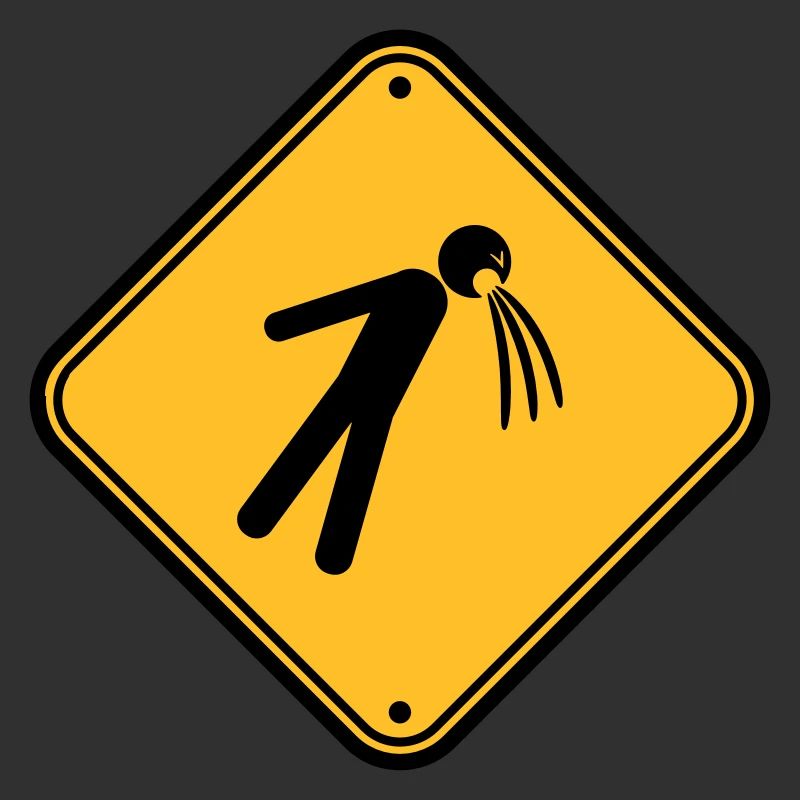 shield caution note vomit vomit