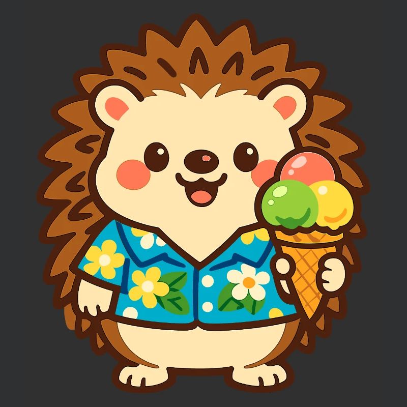 Igel mit Eis im Hawaii-Stil
