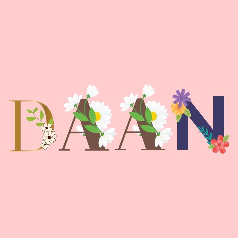 Nom DAAN décoré de fleurs