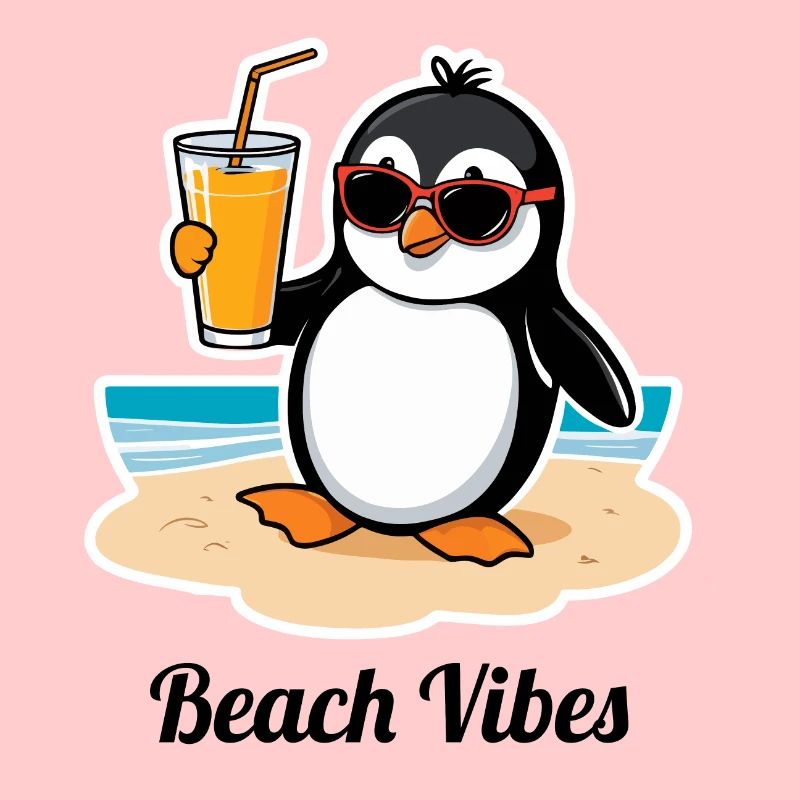 Pingouin de plage décontracté – sentiment de vacances d’été