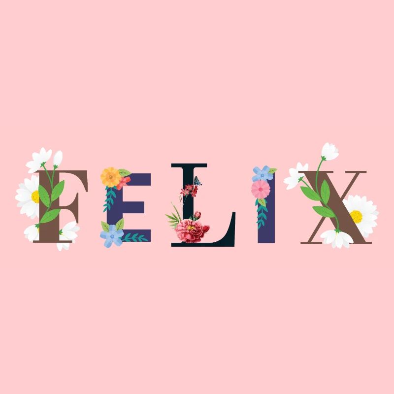 Le nom FELIX décoré de fleurs