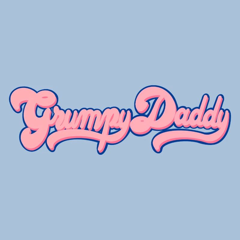 Grumpy Daddy Retro Script - Color "Bubble Gum"