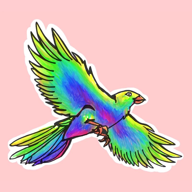 Oiseau de paradis (jaune-vert-bleu)