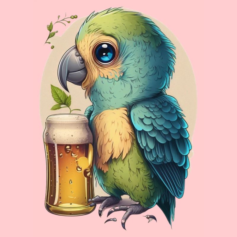 Süßer Bier Papagei