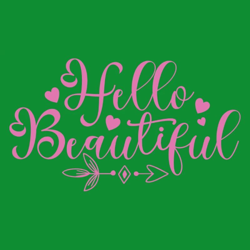 Hello Beautiful Script Hearts