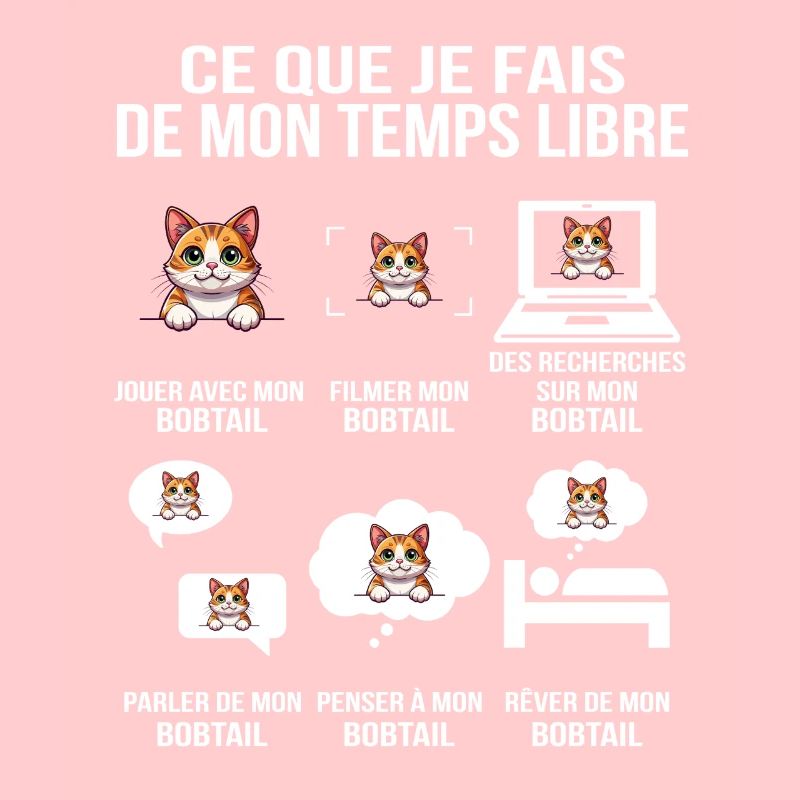 Humorous bobtail cat design