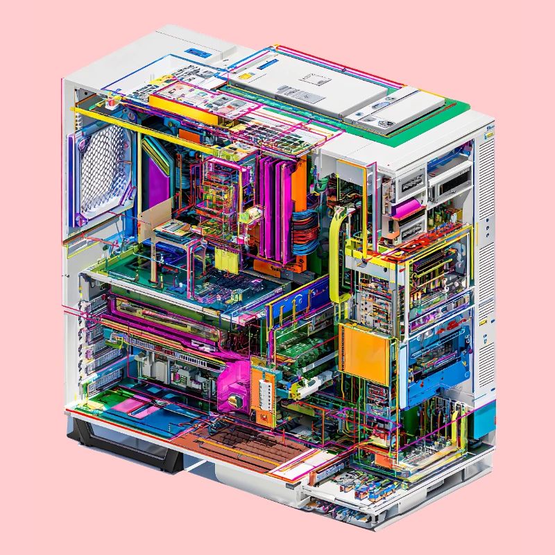 Buntes Innenleben eines Computers