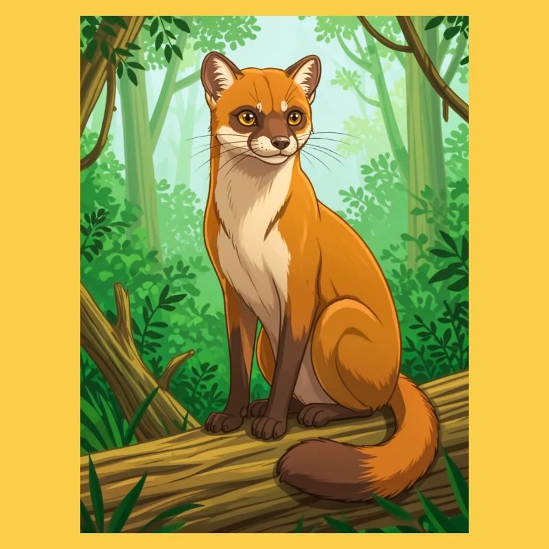 Fossa Elégante chasseresse de Madagascar, épurée, sile