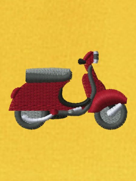 Motorroller bestickt
