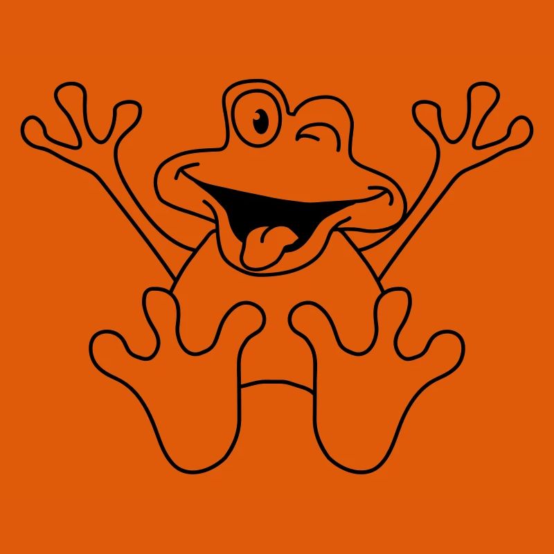 Funny Sitting Comic Frog