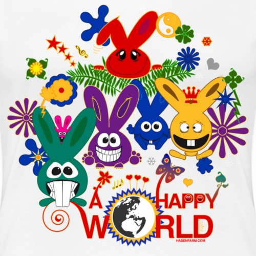 Happy World Hasen Kaninchen Bunny Häschen Langohr - Frauen Premium T-Shirt