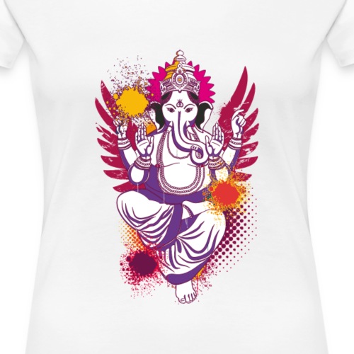 Ganesha farbenfroh dein Glücksgott - Frauen Premium T-Shirt