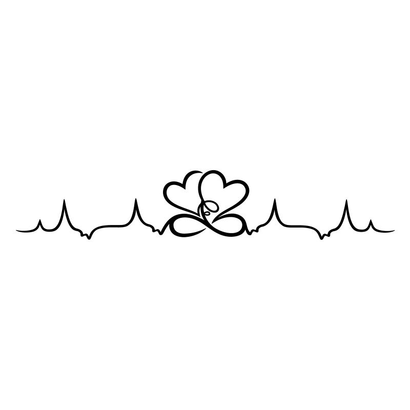 Herzschlag, zwei Herzen mit infinity