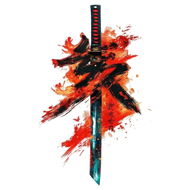 Samurai Japan Krieger Geschenk Asien Blutmond