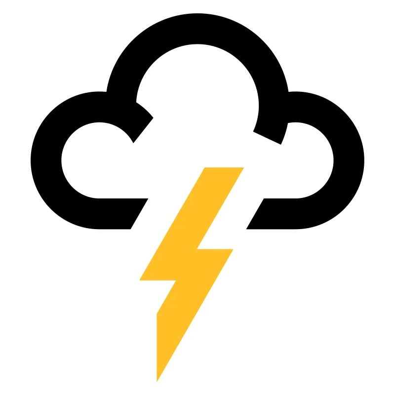 weather symbol thunder lightning cloud icon