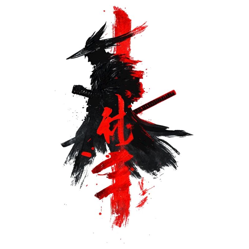 Samurai Japan Krieger Geschenk Asien Blutmond