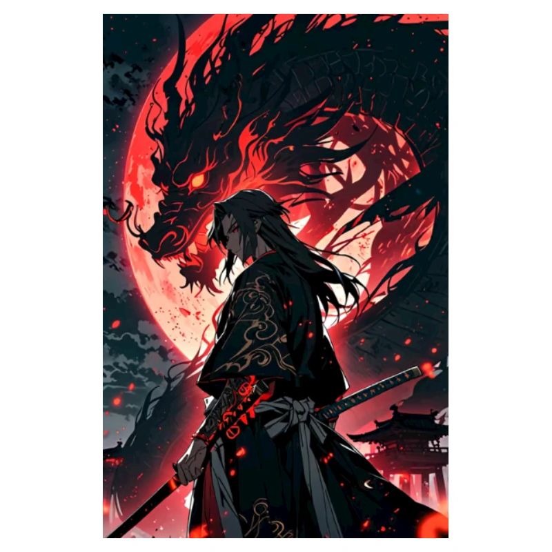 Samurai mit Drache