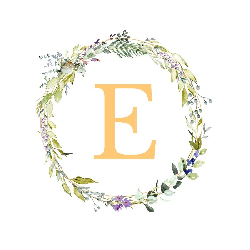 E Monogram Eucalyptus Wreath